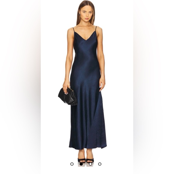 All Saints Dresses & Skirts - AllSaints Navy Blue Satin Slip Maxi Dress